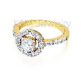                 แหวนผู้หญิง แหวนเงินแท้เคลือบทองไมครอนประดับเพชร CZ