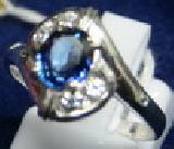                 เครื่องประดับ #77 Blue Sapphire with Swiss Dimond in Silver ring