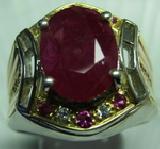                 เครื่องประดับ #45 Ruby Sapphire with Swiss Dimond in Silver Ring