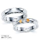                 แหวนผู้หญิง แหวนคู่รักเนื้อเงินแท้ เคลือบทองคำขาวและทองไมครอนแท้ประดับเพช