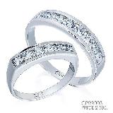                 แหวนผู้หญิง แหวนคู่รักเนื้อเงินแท้ เคลือบทองคำขาวประดับเพชร CZ