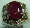 ราคา เครื่องประดับ #45 Ruby Sapphire with Swiss Dimond in Silver Ring